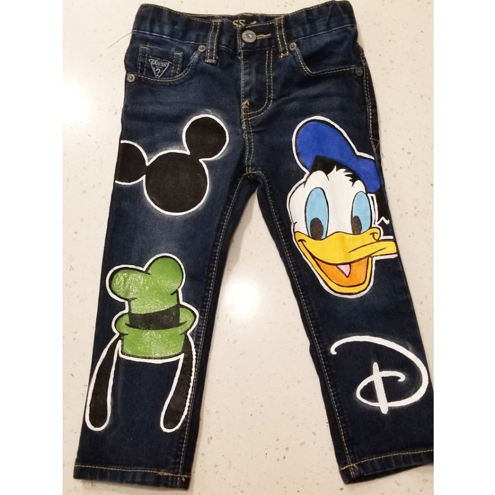 Disney Hand painted toddler jeans